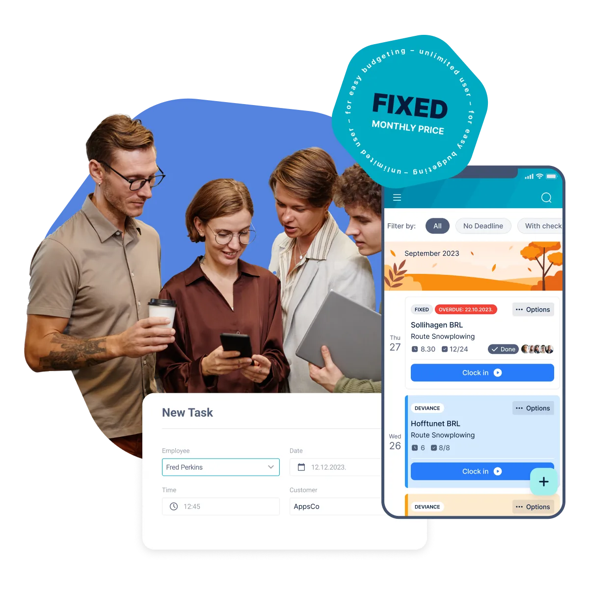 AppsCo Workforce — driftsoverblik på computer og mobil